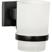 Fackelmann New York Glas mit Halter schwarz - Badmöbel