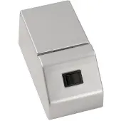 Fackelmann E-Box für Spiegelschrank FINN / Schalter und Steckdose mit Klappe / Maße (B x H x T): ca. 6,5 x 6 x 12 cm / hochwertige E-Box fürs Badezimmer und WC / Farbe: Silber / Breite: 6,5 cm