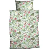 TRAUMSCHLAF Satin Bettwäsche Belli Fiori grün 135x200 cm + 80x80 cm