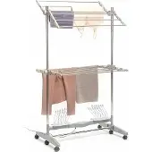 InnovaGoods - Elektrischer Wäscheständer Dryllon, Natürlicher Luftstrom, 12 Stangen, Klappbar, Mit Rädern, Grau, Grande, Acrylnitril-Butadien-Styrol