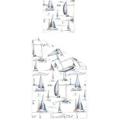 TRAUMSCHLAF Seersucker Bettwäsche Segeltrip blau 155x220 cm + 80x80 cm