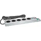 Brennenstuhl Steckdosenleiste Super Solid, 5-fach, 16 A, Überspannungs- & Blitzschutz bis 13500 A, Kindersicherung, IP20, Kabellänge 2,5 m, silber