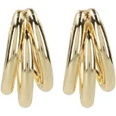 Manfield Runde goldfarbene Ohrringe | Größe Onesize