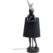 Kare Tischlampe Animal Rabbit, schwarz, für Wohn- / Esszimmer, Kunststoff, Design, Tischlampe