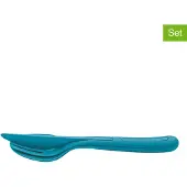 Koziol 2er-Set: Besteckset "Klikk" in Blau - (L)22 cm - onesize