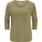 Jack Wolfskin 3/4-Arm-Shirt "MOLA 3/4 T W", Damen, Gr. XS (34), grün (bay, leaf), 100% LYOCELL, Shirts 3/4-Arm-Shirt