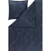 Estella Mako-Interlock-Jersey Bettwäsche Atelier Pippa 155x200 + 1 x Kissen 80 x 80 Grafisch indigo