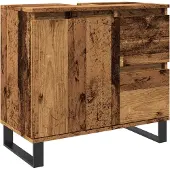 vidaXL Waschbeckenunterschrank Altholz-Optik 65x33x60 cm Holzwerkstoff