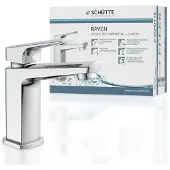 Schutte Waschbeckenarmatur RAVEN, Badarmatur mit PopUp Ablauf-Stopfen, Chrom