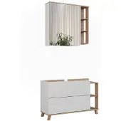 Vicco Badmöbel-Set Karen Sonoma/Weiß 2 Teile, Model 55427