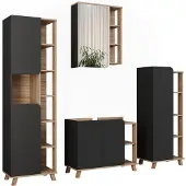 Vicco Badmöbel-Set Karen Sonoma/Anthrazit 4 Teile, Model 55416