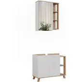 Vicco Badmöbel-Set Karen Sonoma/Weiß 2 Teile, Model 55409