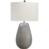 Elstead Lighting Elstead Harrow Tischleuchte E27 Silber Hepplewhite-hellgrau