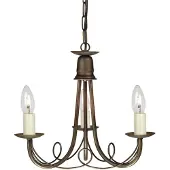 Elstead Lighting Minster Kronleuchter E14 3-fach Schwarz, Gold, Made in UK