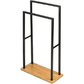 Wenko Handtuchständer "Bambusa", schwarz (schwarz, natur), B:46cm H:20cm T:80cm, Bambus, Stahl, Handtuchhalter, Handtuchständer, BxTxH: 46x80x20 cm