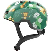 ABUS Kinderhelm Skurb Kid - robuster Fahrradhelm im Skater-Look mit Platz für einen Zopf und vielfältigen Designs - für Mädchen und Jungen - Grün mit Junglemuster, Größe M (50-55 cm)