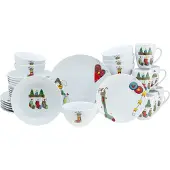 Creatable Kombiservice "Luna Socken, Kombi-Service 30-tlg", weiß, 30 Stk., Porzellan, Geschirr-Sets, Kombiservice, Winterlicher Dekor mit lustigen Sockenmotiven