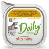 Almo Nature Daily mit Huhn, Schinken und Käse Hunde-Nassfutter