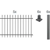 Alberts Zierzaun - Komplettset Chaussee, Höhe 120 cm, Länge 10 m, anthrazit, zum Aufschrauben
