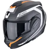 Scorpion EXO-Tech Evo Carbon Cosy Schwarz Orange Klapphelm Größe L