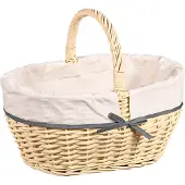 Kesper Shoppingkorb Weide Natur mit Textilfutter 45x34x37 cm
