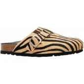 Scholl Clogs Fae Pony Leather Damen Zebra Beige Black-Schuhgröße 38