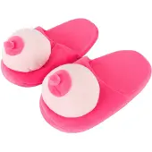 You2Toys Rosa Plüsch-Pantoffeln - Brustform