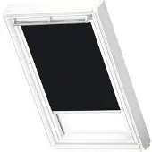 Velux Verdunkelungsrollo uni schwarz manuell Rahmen weiß DKL PK10 3009SWL