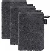 JOOP! Waschhandschuh JOOP "Waschlappen Doubleface 3er Pack" Gr. S, grau (dunkelgrau), B:16cm, Obermaterial: 100% Baumwolle CO., Handtücher, Waschhandschuh