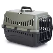 Beeztees Transportbox Gipsy Eco für Hunde grau-schwarz