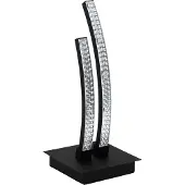 Eglo LED Tischlampe Lejias, Tischleuchte, Nachttischlampe aus Metall in Schwarz, Kunststoff-Kristall in Transparent, mit Schalter, warmweiß