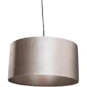 QAZQA Pendelleuchte Schwarz mit Samtschirm Taupe 50cm - Combi 1
