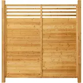 HOME DELUXE - Holzzaun SOMA - Fichtenholz, 2x Element + 3x Pfosten - Breite: ca. 380 cm, inkl. Zubehör I Blickschutz Windschutz Sonnenschutz