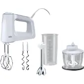 Braun MultiMix 3 HM 3137 WH, Handmixer, Weiß, Mixen, 1,25 m, 0,5 l, Edelstahl