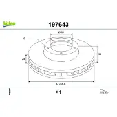 Valeo 2x Bremsscheibe 197643 vorne für NISSAN NP300 Navara Pickup (D40) 38mm