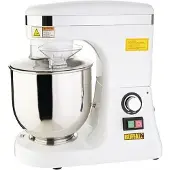 Buffalo Planetenmixer 7 Liter Weiß 270 Watt mit stufenloser Geschwindigkeitsregulierung und anhebbarem Mischkopf