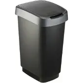 Rotho 1754408850 Swingeimer &quot Twist&quot 25 l schwarz/dunkelsilber