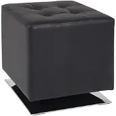 Haku Hocker , drehbar, gepolstert, B 400 x T 400 x H 420 mm, Kunstleder und Stahl, schwarz-chrom
