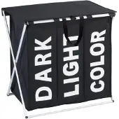 Wenko Wäschesammler Trio Top Schwarz, Wäschekorb, 118 l Wenko