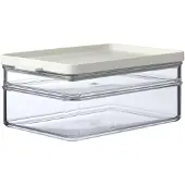 Mepal Vorratsdose Frühstück omnia duo, 2 Schichten, Praktisch stapelbare Aufbewahrungsdosen, Farbe: weiß, Nordic white