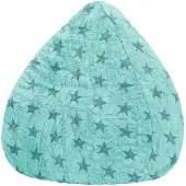 Sitting Bull BeanBag Fluffy Stars L 70 x 90 cm, Tuerkis