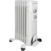 Clatronic Ölradiator | Effiziente mobile Heizung | elektrische Heizung mit 7 Rippen | Radiator mit 3 Leistungsstufen | Slimline Heizkörper | bi szu 30qm | 1500 Watt | RA 3735