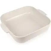 Peugeot Auflaufform APPOLIA Keramik quadratisch, 36 x 36 x 7 cm, Robuste Keramikschale ideal für Aufläufe, Gratins und Braten, Farbe: ecru