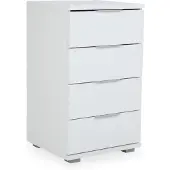 Pol-Power Beimöbel Nachtkommode 4 Schubkästen Holzwerkstoff Dekorfolie 46x79x42 cm