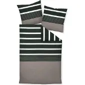 Janine Mako-Satin Bettwäsche J. D. 8468 155x200 cm + 80x80 cm / nougat-schwarz