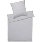 Elegante Seersucker Bettwäsche-Garnitur Chelsea 7013 Größe 80x80 155x220 cm Farbe silber