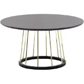 Wohnling Couchtisch Rund 80x80x42 cm Schwarz Gold Sofatisch Metall Modern Runder Wohnzimmertisch Salontisch Tisch Wohnzimmer Groß Kaffeetisch