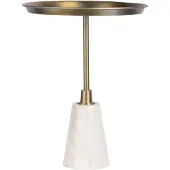 Decorationable | Beistelltisch Grant weiß goldfarben Metall 38x51x38 cm | NADUVI
