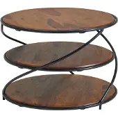 Wohnling Couchtisch 58x58x40,5 cm Sheesham Massivholz / Metall mit Stauraum Wohnzimmertisch Kaffeetisch Massiv Kleiner Tisch Beistelltisch Wohnzimmer