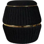 Underbar | Pouf Doric Schwarz Baumwolle 53x52x53 cm | NADUVI